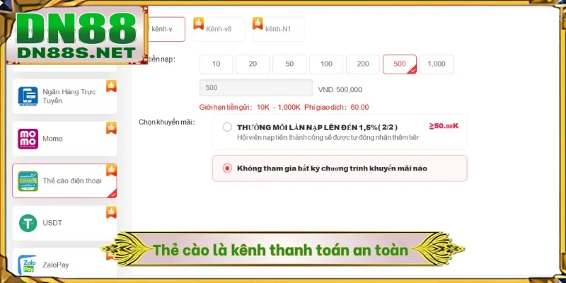 Thẻ cào là kênh thanh toán an toàn
